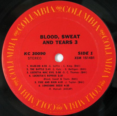 Blood, Sweat And Tears : Blood, Sweat And Tears 3 (LP, Album)