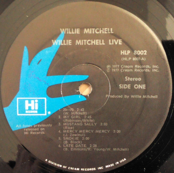 Willie Mitchell : Willie Mitchell Live (LP, Album, RE)