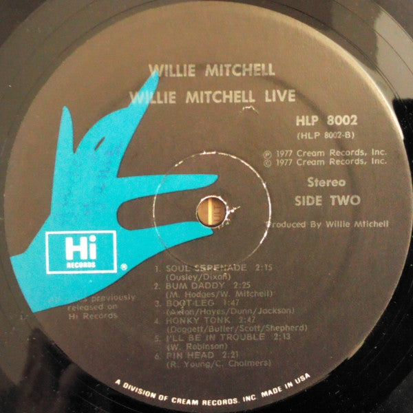 Willie Mitchell : Willie Mitchell Live (LP, Album, RE)