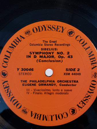 Jean Sibelius, Eugene Ormandy, The Philadelphia Orchestra : Symphony No. 2 (LP, Album)