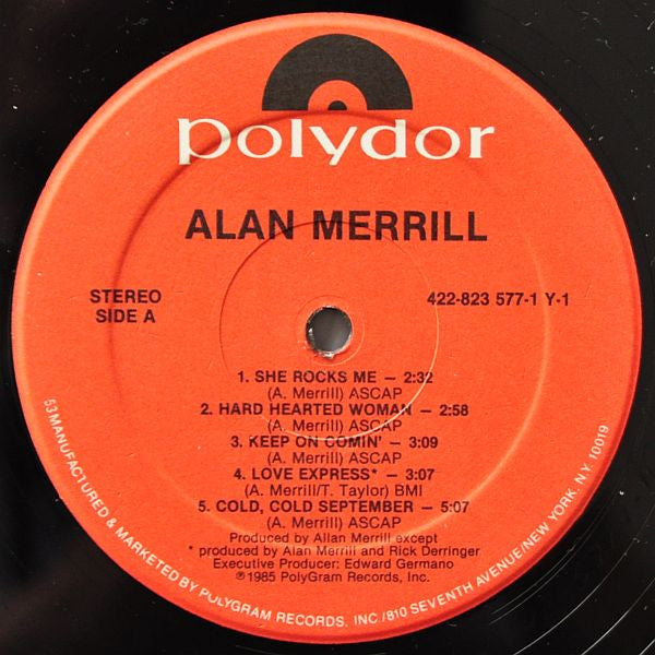 Alan Merrill : Alan Merrill (LP, Album)