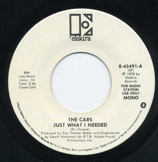 The Cars : Just What I Needed (7", Single, Mono, Promo, SP)