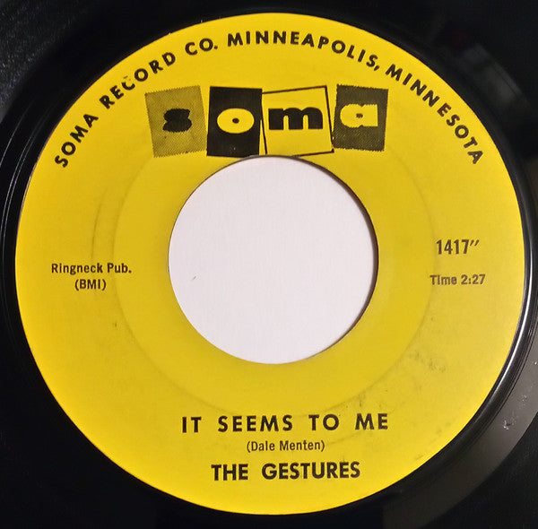 The Gestures : Run, Run, Run / It Seems To Me (7", Single, Styrene, Mon)