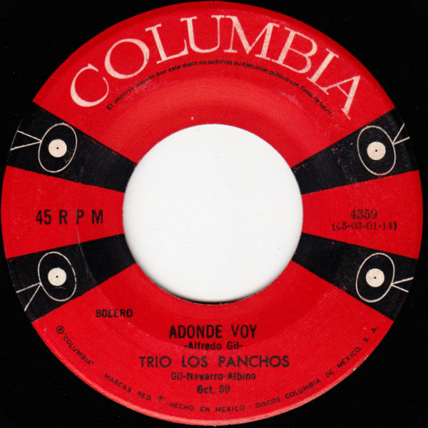 Trio Los Panchos : Y No Me Dejes Corazon / Adonde Voy (7", Single)