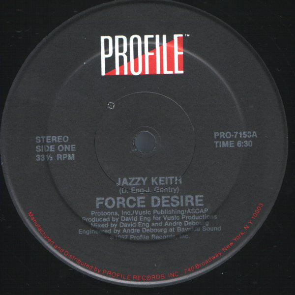 Force Desire : Jazzy Keith (12", Single)