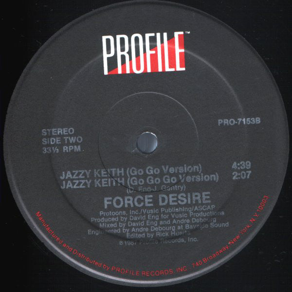 Force Desire : Jazzy Keith (12", Single)