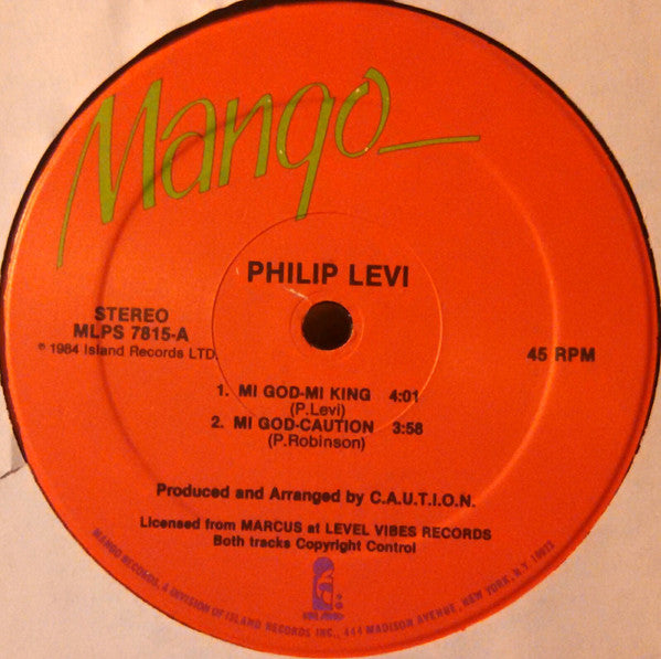 Philip Levi : Mi God-Mi King / In-A-Mi-Yard (12", RE)