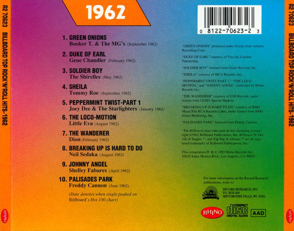 Various : Billboard Top Rock 'N' Roll Hits: 1962-1966 (5xCD, Comp + Box)