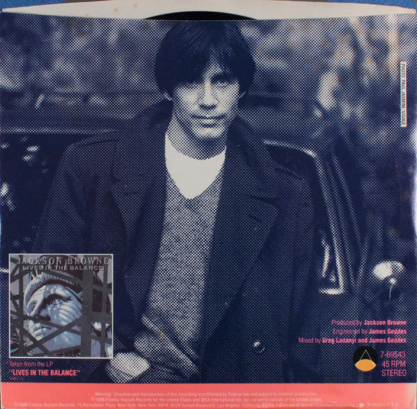 Jackson Browne : In The Shape Of A Heart (7", Promo, Spe)