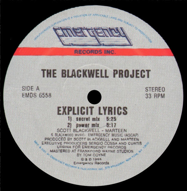 The Blackwell Project : Explicit Lyrics (12")