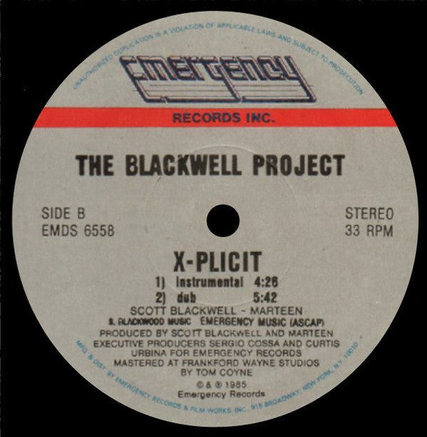 The Blackwell Project : Explicit Lyrics (12")