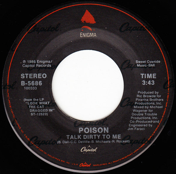 Poison (3) : Talk Dirty To Me (7", Single)