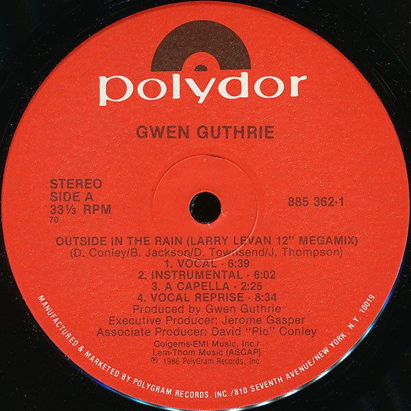 Gwen Guthrie : Outside In The Rain (12", Single)