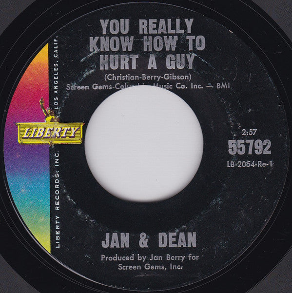 Jan & Dean : You Really Know How To Hurt A Guy / It's As Easy As 1, 2, 3 (7", Single, Mon)