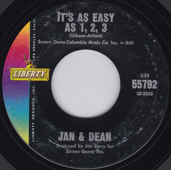 Jan & Dean : You Really Know How To Hurt A Guy / It's As Easy As 1, 2, 3 (7", Single, Mon)