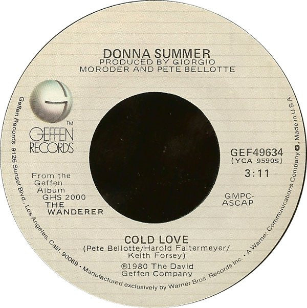 Donna Summer : Cold Love (7")