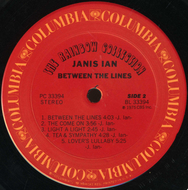 Janis Ian : Between The Lines (LP, Album, Pit)