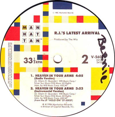 R.J.'s Latest Arrival : Heaven In Your Arms (12")