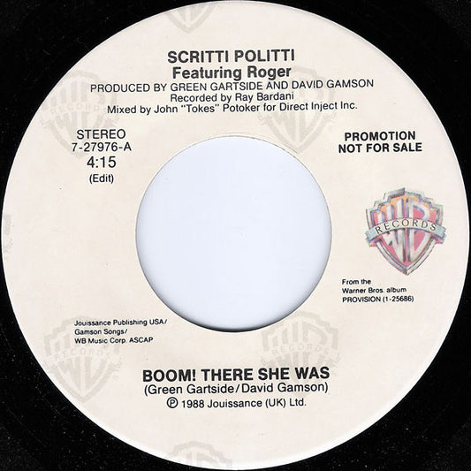 Scritti Politti Featuring Roger* : Boom! There She Was (7", Promo)