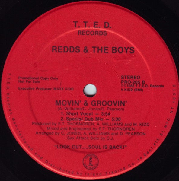 Redds & The Boys* : Movin' & Groovin' (12", Promo)