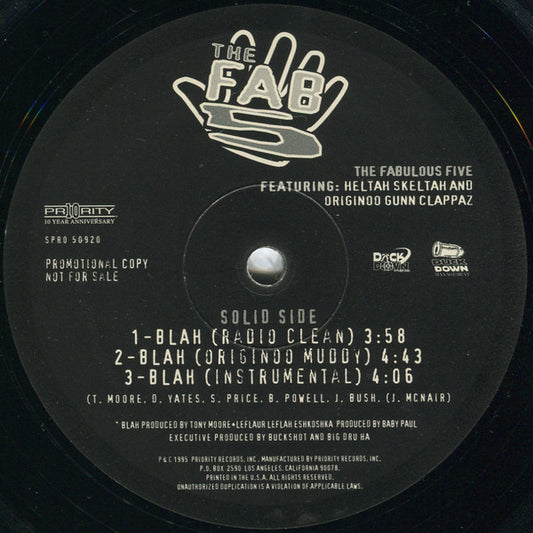 The Fabulous Five : Blah / Leflah (12", Promo)