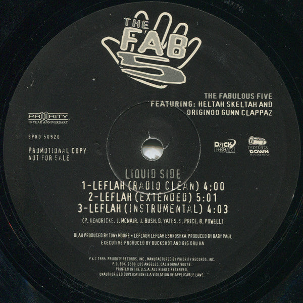 The Fabulous Five : Blah / Leflah (12", Promo)