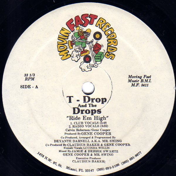 T-Drop And The Drops (2) : Ride Em High (12")