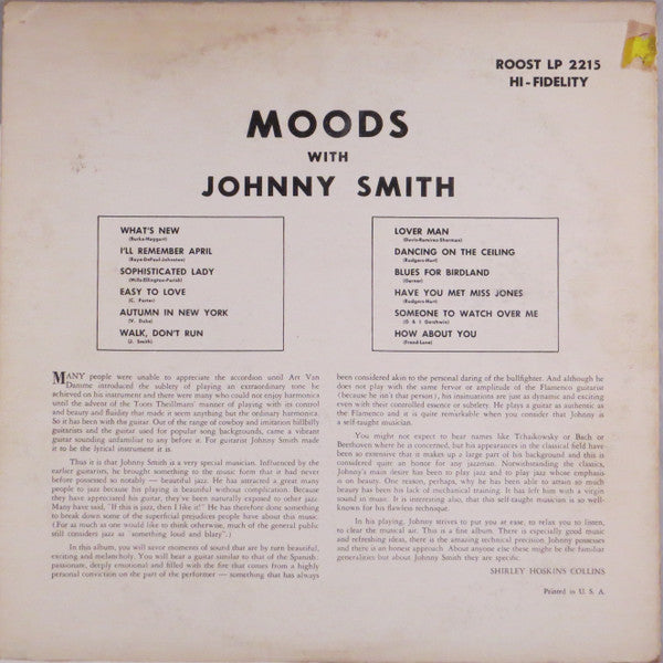 Johnny Smith : Moods (LP, Album, Mono)