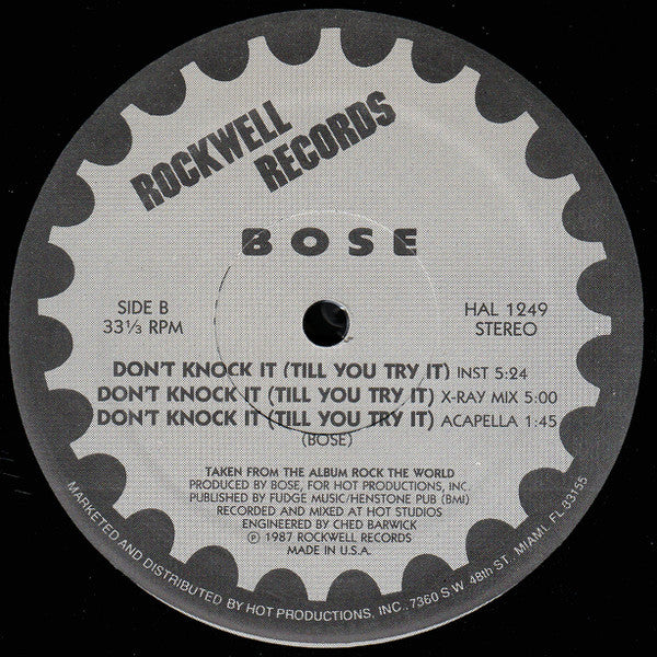 B.O.S.E. : Don't Knock It (Till You Try It) (12", Gre)