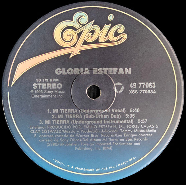 Gloria Estefan : Mi Tierra (12", Single)