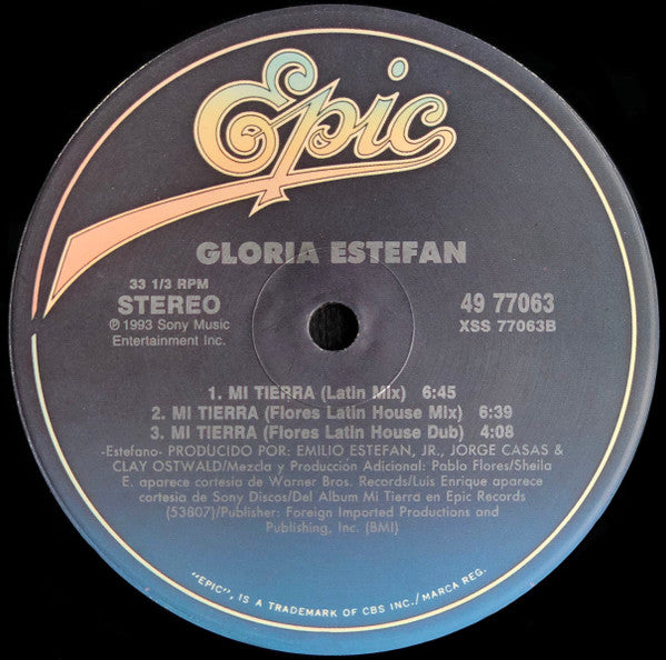 Gloria Estefan : Mi Tierra (12", Single)